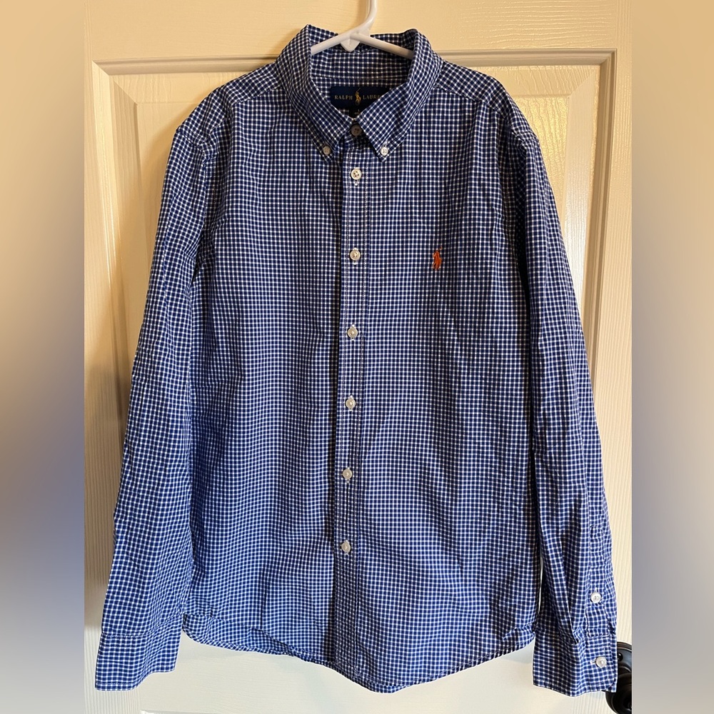 Ralph Lauren Boys Button Down Blue Large